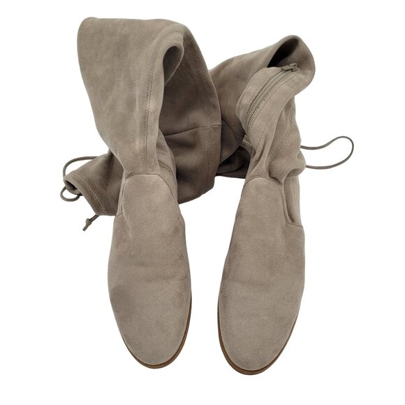 Women's Over the Knee Boots Light Tan Suede Microfiber Gianni Bini Size 6.5 M - Picture 4 of 12